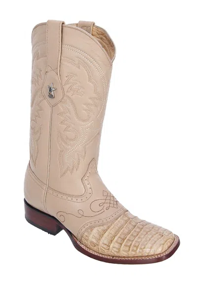 Pre-owned Los Altos Boots Los Altos Oryx Genuine Crocodile Caiman Square Toe Western Cowboy Boot (d)