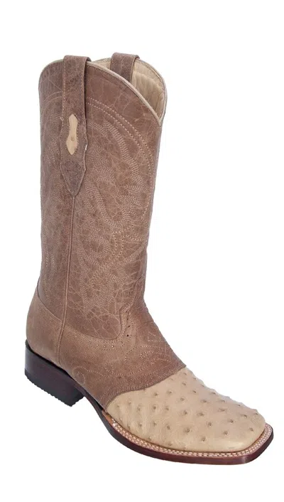 Pre-owned Los Altos Boots Los Altos Oryx Genuine Ostrich Square Toe Western Cowboy Boot (d) 8210311