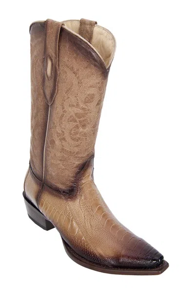 Pre-owned Los Altos Boots Los Altos Oryx Genuine Snip Toe Ostrich Leg Western Cowboy Boot (ee)