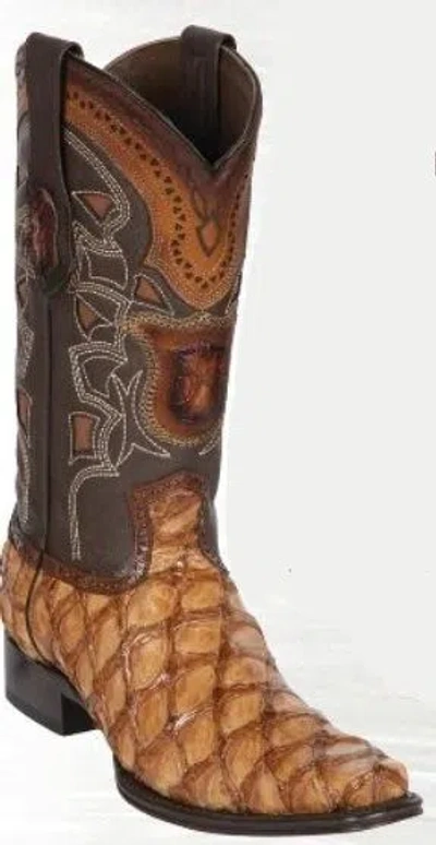 Pre-owned Los Altos Boots Los Altos Pirarucco Leather Men´s Boot In Oryx