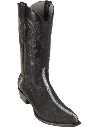 Pre-owned Los Altos Boots Los Altos Snip Toe Black Genuine Rowstone Stingray Western Cowboy Boot (ee+)