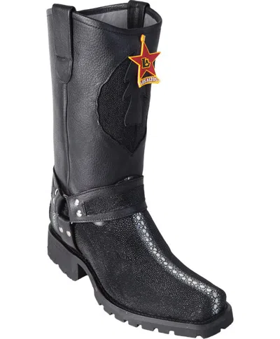 Pre-owned Los Altos Boots Los Altos Stingray Rowstone Motorcycle Biker Western Cowboy Boot Ee In Black