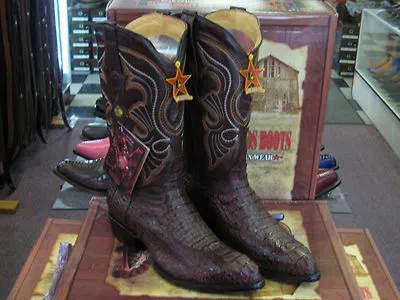 Pre-owned Los Altos Boots Los Altos Women Brown Genuine Crocodile Western Cowboy Boot (m) L311976