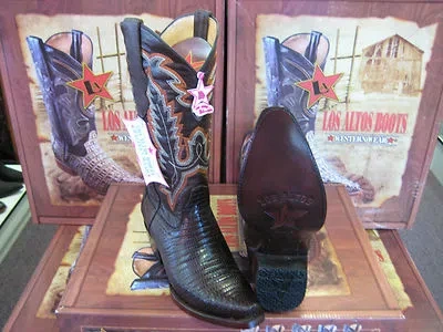 Pre-owned Los Altos Boots Los Altos Women Brown Genuine Teju Lizard Snip Toe Western Cowboy Boot 340707