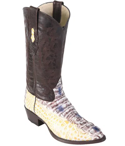 Pre-owned Los Altos Boots Los Altos Women Natural Genuine Crocodile Western Cowboy Boot (m) L092491 In Beige