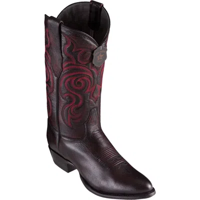Pre-owned Los Altos Boots Men's Los Altos Cherry Genuine Goat Leather Round Toe Cowboy Western Boot D