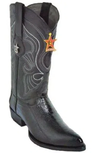Pre-owned Los Altos Boots Western Boots, Los Altos Ostrich Leg Teju Cowboy Boots J-toe See Note In Black 990505