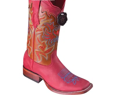 Pre-owned Los Altos Boots Women Los Altos Desert Red Genuine Leather Ranch-square-toe Western Boot