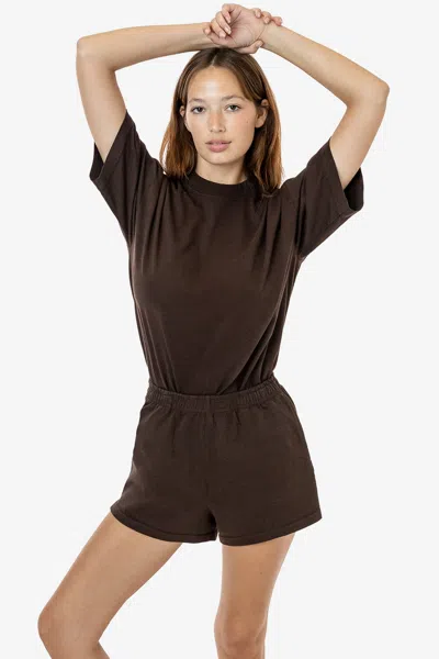 Los Angeles Apparel 1214gd - Heavy Jersey Garment Dye Short Shorts In Brown