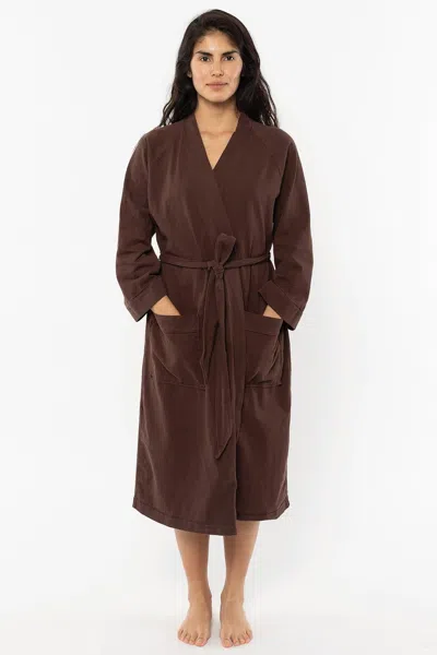 Los Angeles Apparel 1247gd - Women's Heavy Jersey House Robe In Brown