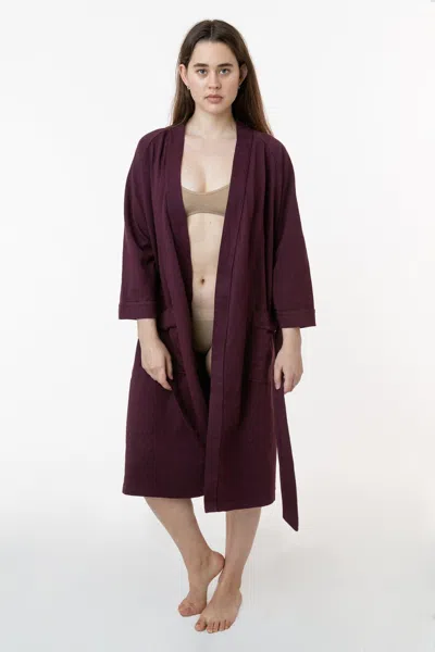 Los Angeles Apparel 1247gd - Women's Heavy Jersey House Robe In Burgundy