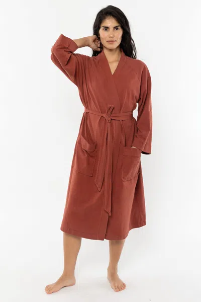 Los Angeles Apparel 1247gd - Women's Heavy Jersey House Robe In Red