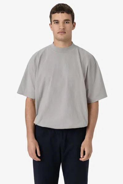 Los Angeles Apparel 1825gd - Oversized Short Sleeve High Mockneck T-shirt In Gray