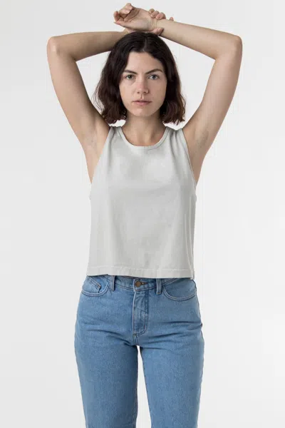 Los Angeles Apparel 1833gd - Garment Dye Mid-tank In Gray