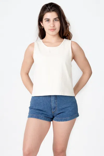 Los Angeles Apparel 1833gd - Garment Dye Mid-tank In White