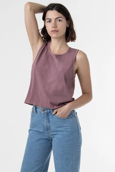 Los Angeles Apparel 1833gd - Garment Dye Mid-tank In Purple
