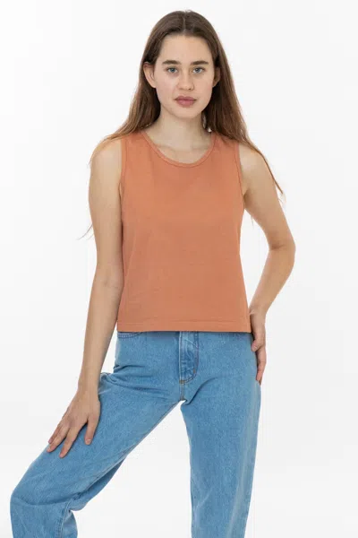 Los Angeles Apparel 1833gd - Garment Dye Mid-tank In Orange