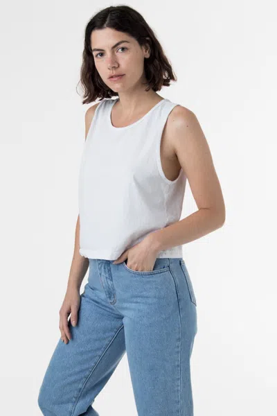 Los Angeles Apparel 1833gd - Garment Dye Mid-tank In White