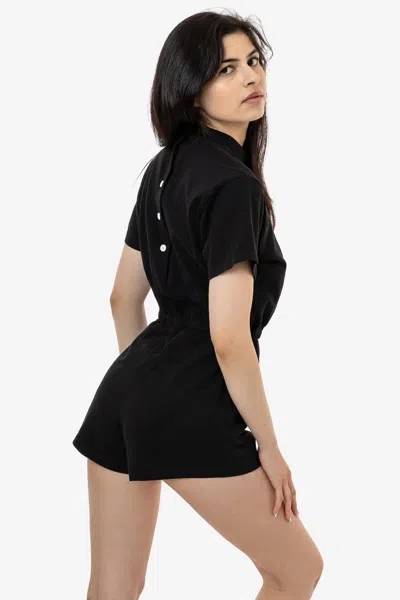 Los Angeles Apparel 18365gd - Garment Dye T-shirt Romper In Black