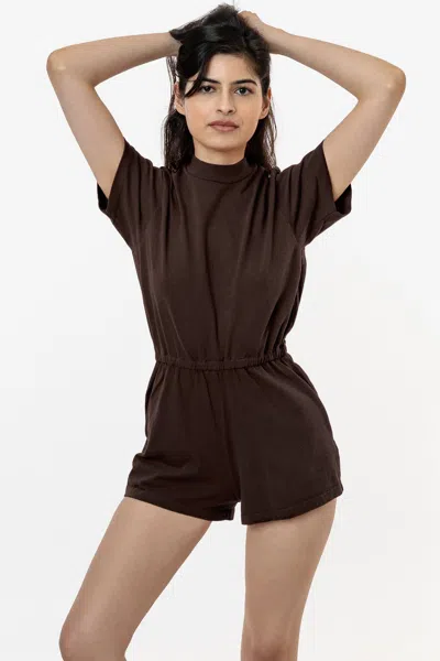 Los Angeles Apparel 18365gd - Garment Dye T-shirt Romper In Chocolate