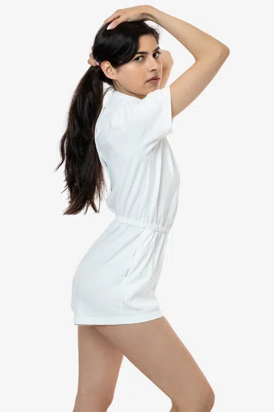 Los Angeles Apparel 18365gd - Garment Dye T-shirt Romper In Off-white