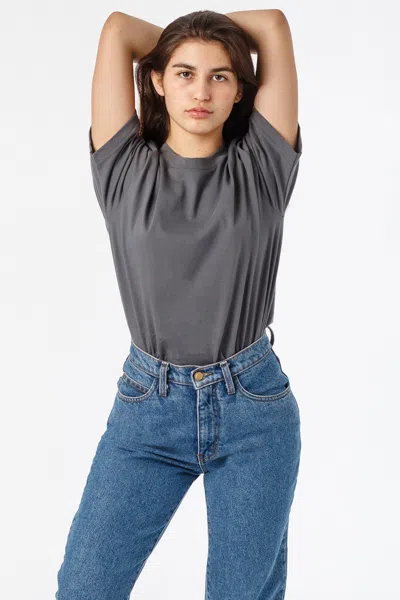 Los Angeles Apparel 20001 - Fine Jersey Crew Neck T-shirt In Gray