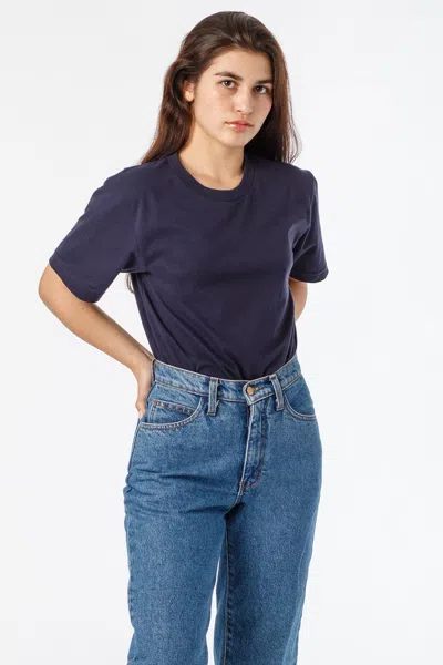 Los Angeles Apparel 20001 - Fine Jersey Crew Neck T-shirt In Blue