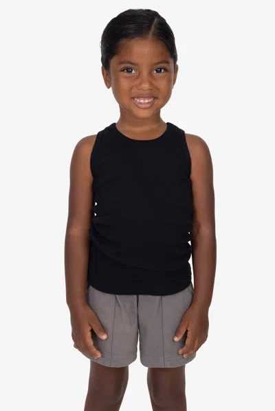 Los Angeles Apparel 21108 - Toddler 2x1 Cotton Rib Tank In Black