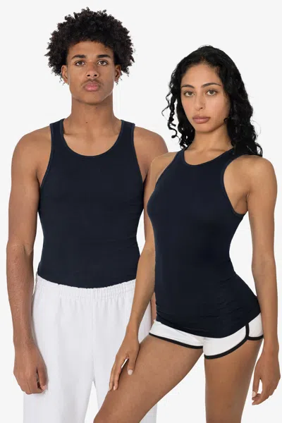 Los Angeles Apparel 21x408gd - 2x1 Cotton Rib Tank In Black