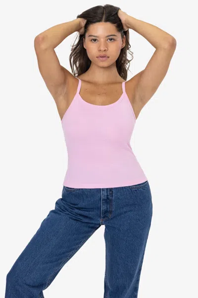 Los Angeles Apparel 43011 - Baby Rib Spaghetti Tank In Pink