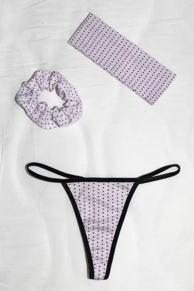 Los Angeles Apparel 43013p-gs - Printed Baby Rib Thong/scrunchie/headband Gift Set In Multi