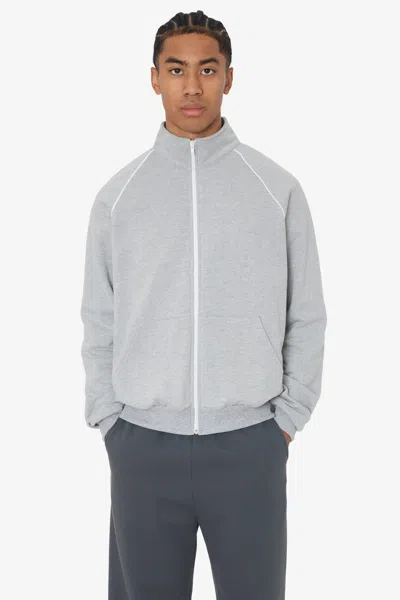 Los Angeles Apparel 5455 - California Fleece Track Jacket In Gray
