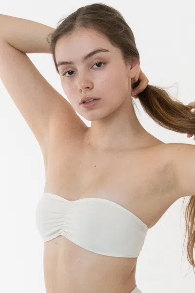 Los Angeles Apparel 83007gd - Garment Dye Ruched Tube Bra In Brown