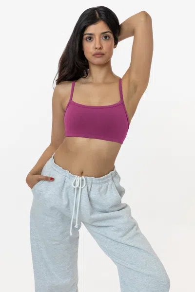 Los Angeles Apparel 83016gd - Garment Dye Basic Bralette In Purple