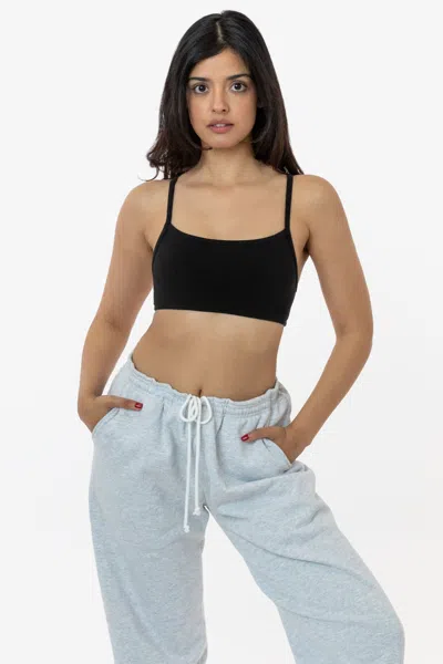 Los Angeles Apparel 83016gd - Garment Dye Basic Bralette In Black