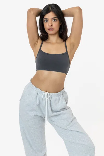 Los Angeles Apparel 83016gd - Garment Dye Basic Bralette In Gray