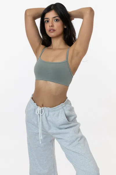 Los Angeles Apparel 83016gd - Garment Dye Basic Bralette In Blue