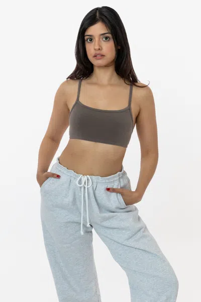 Los Angeles Apparel 83016gd - Garment Dye Basic Bralette In Gray