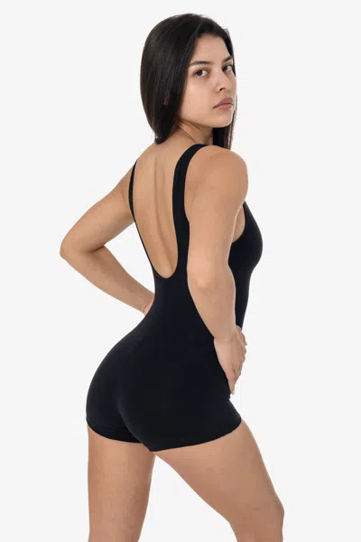 Los Angeles Apparel 83051gd-sh - Garment Dye Tank Short Biketard In Black