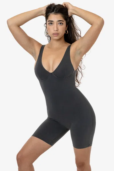 Los Angeles Apparel 83052gd - Garment Dye Bra Tank Biketard In Animal Print