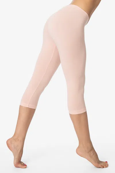 Los Angeles Apparel 83216gd - Garment Dye Cropped Legging In Pink