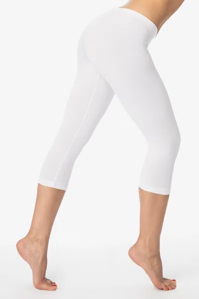 Los Angeles Apparel 83216gd - Garment Dye Cropped Legging In White