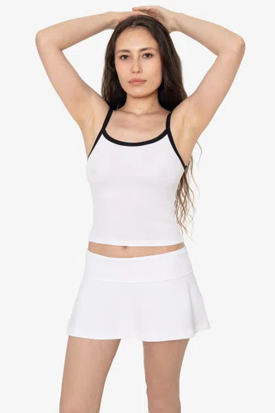 Los Angeles Apparel 8335gd - Garment Dye Cotton Spandex Yoga Skirt In White