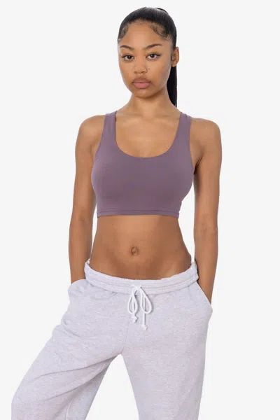 Los Angeles Apparel 8383 - Cotton Spandex Tank Crop Top In Purple