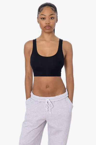 Los Angeles Apparel 8383 - Cotton Spandex Tank Crop Top In Black