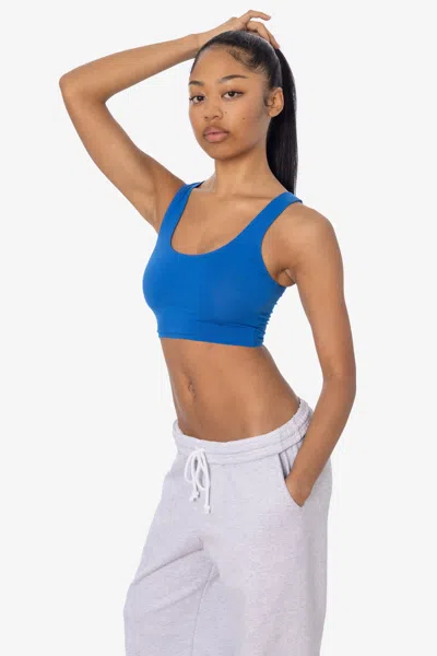 Los Angeles Apparel 8383 - Cotton Spandex Tank Crop Top In Blue