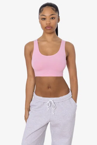 Los Angeles Apparel 8383 - Cotton Spandex Tank Crop Top In Pink