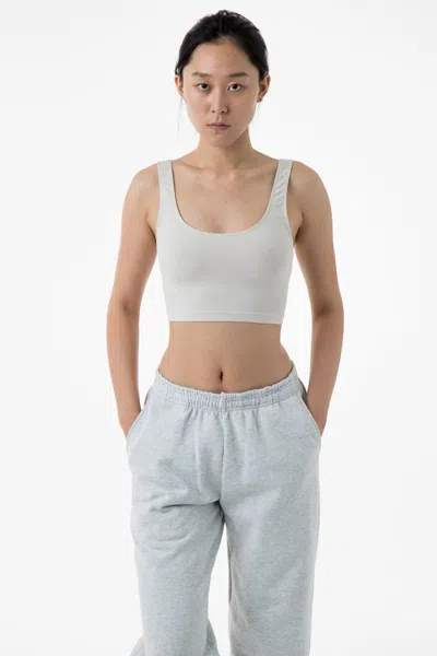 Los Angeles Apparel 8383 - Cotton Spandex Tank Crop Top In Gray