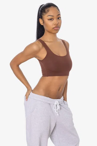 Los Angeles Apparel 8383 - Cotton Spandex Tank Crop Top In Brown
