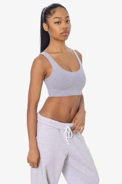Los Angeles Apparel 8383 - Cotton Spandex Tank Crop Top In Gray